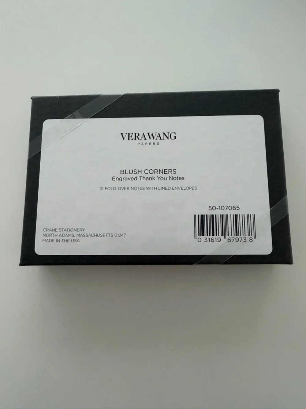 New Vera Wang Engraved 10 Thank You Note Cards with Envelopes